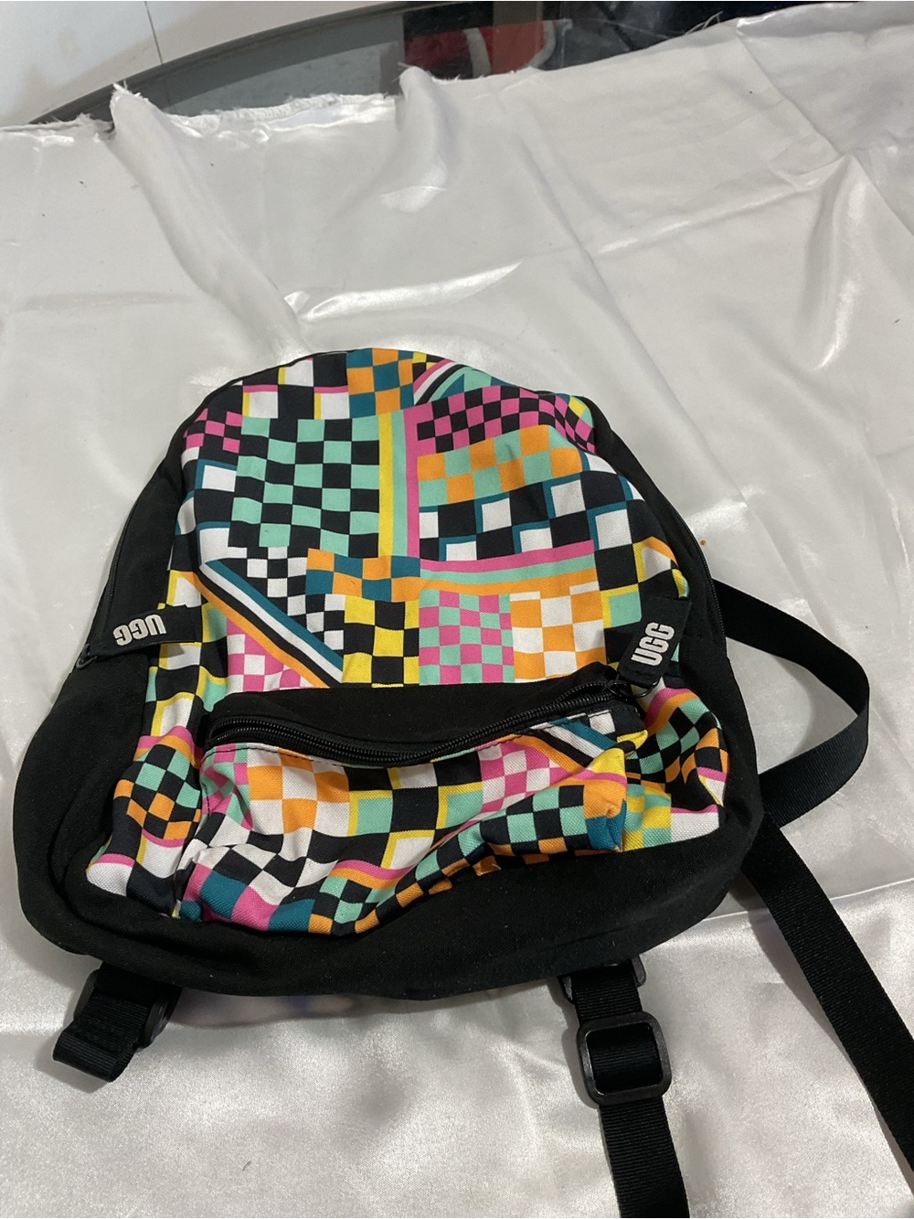 UGG Multicolor Checkered Canvas Backpack